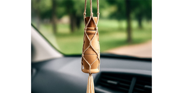 Pengharum mobil unik botol kayu